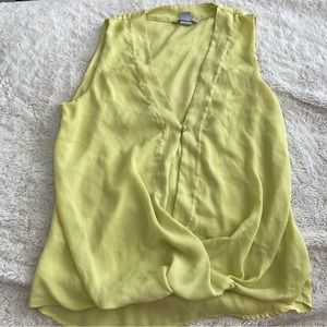 H&M Light Yellow Chiffon Top